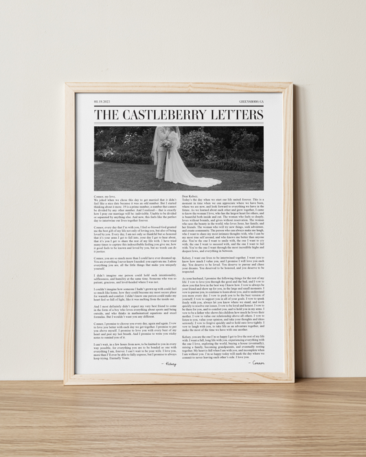 Custom Wedding Vows Print