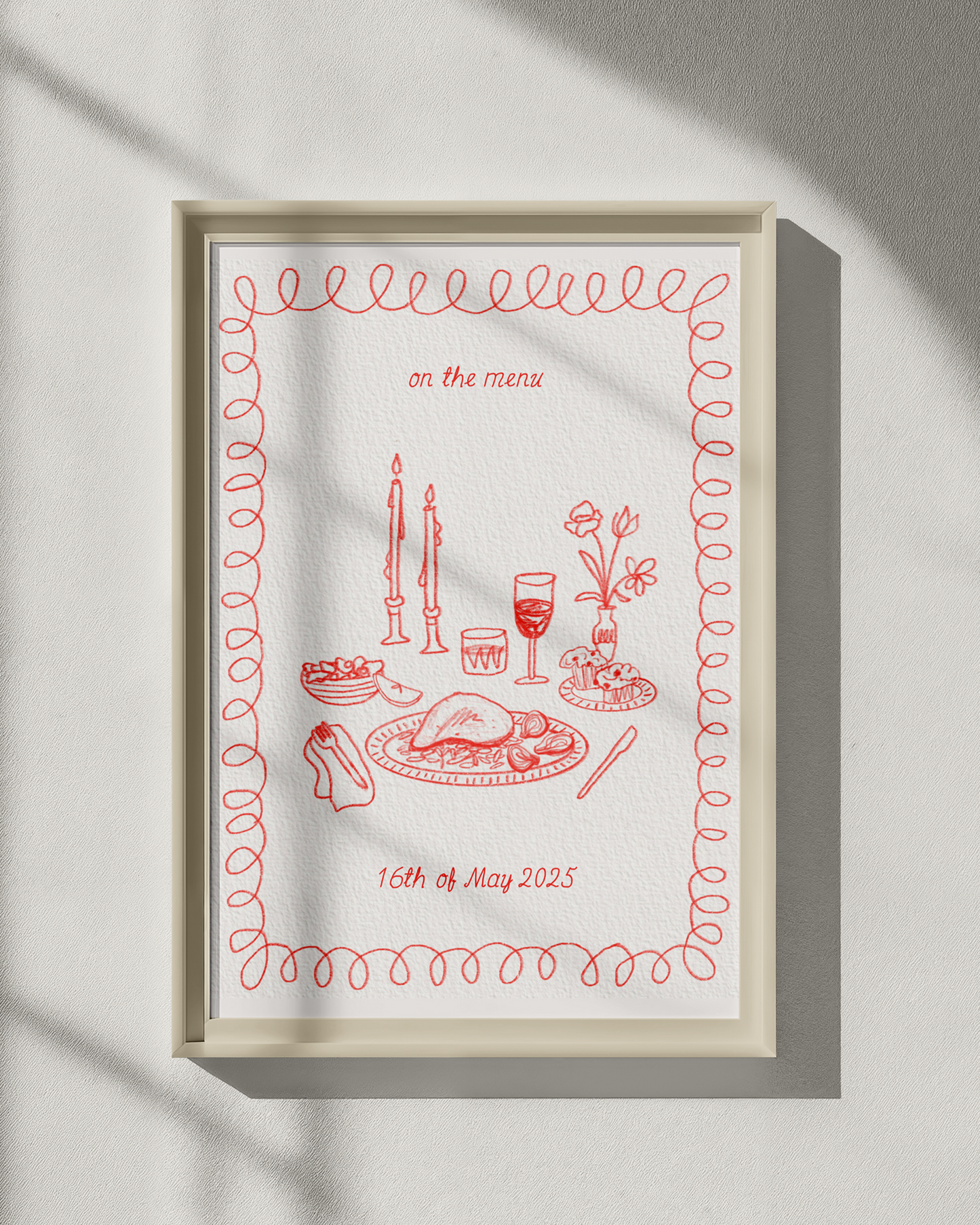 Custom Wedding Dinner Illustration