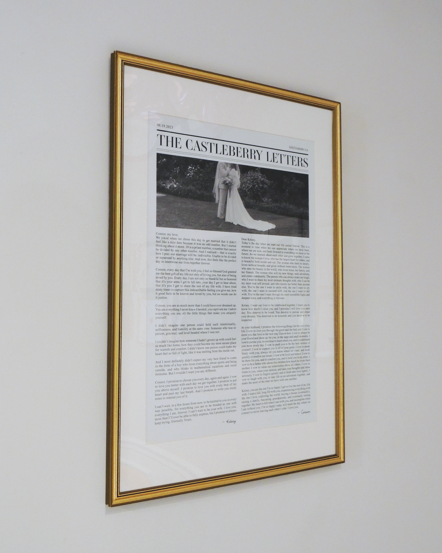 Custom Wedding Vows Print