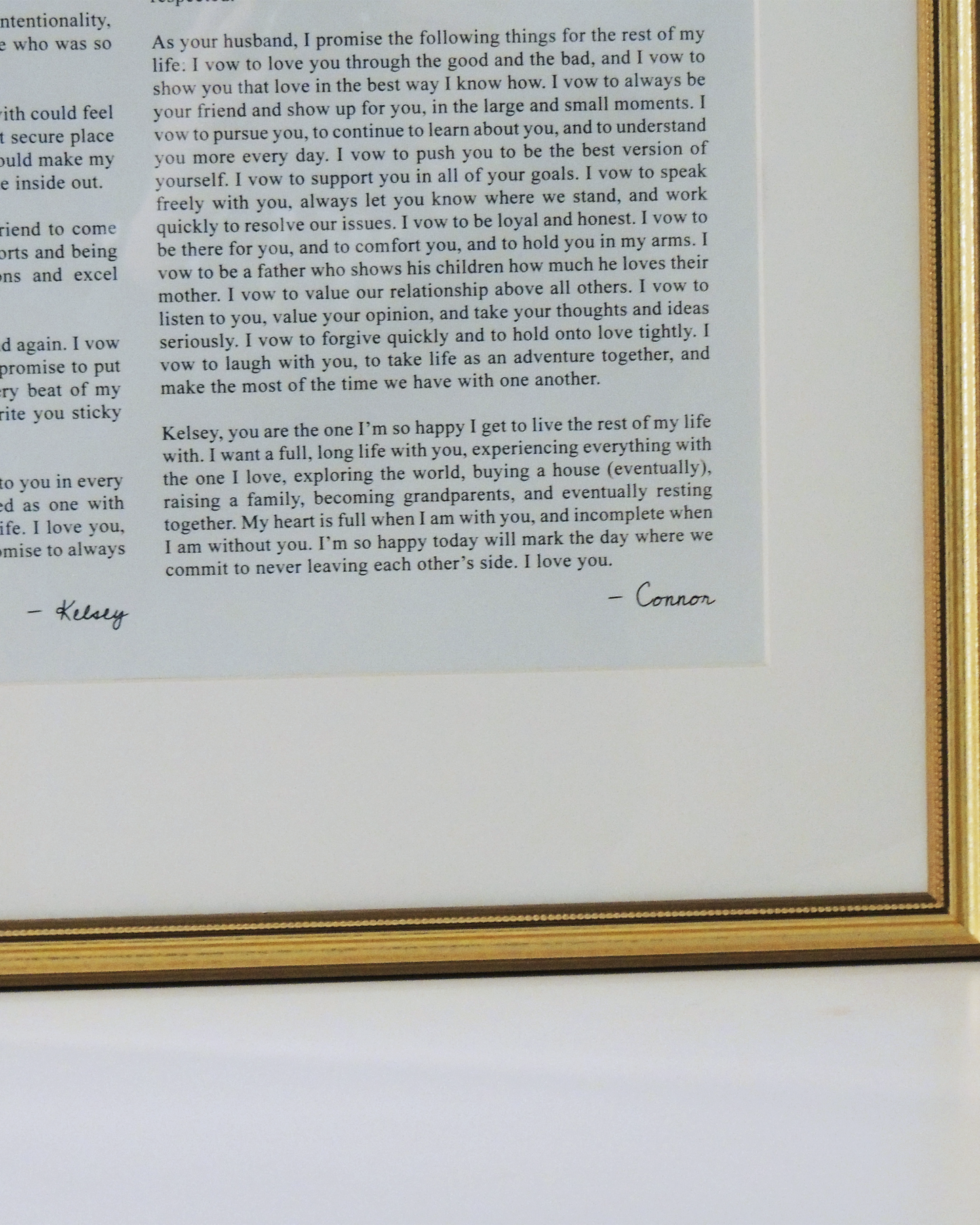 Custom Wedding Vows Print
