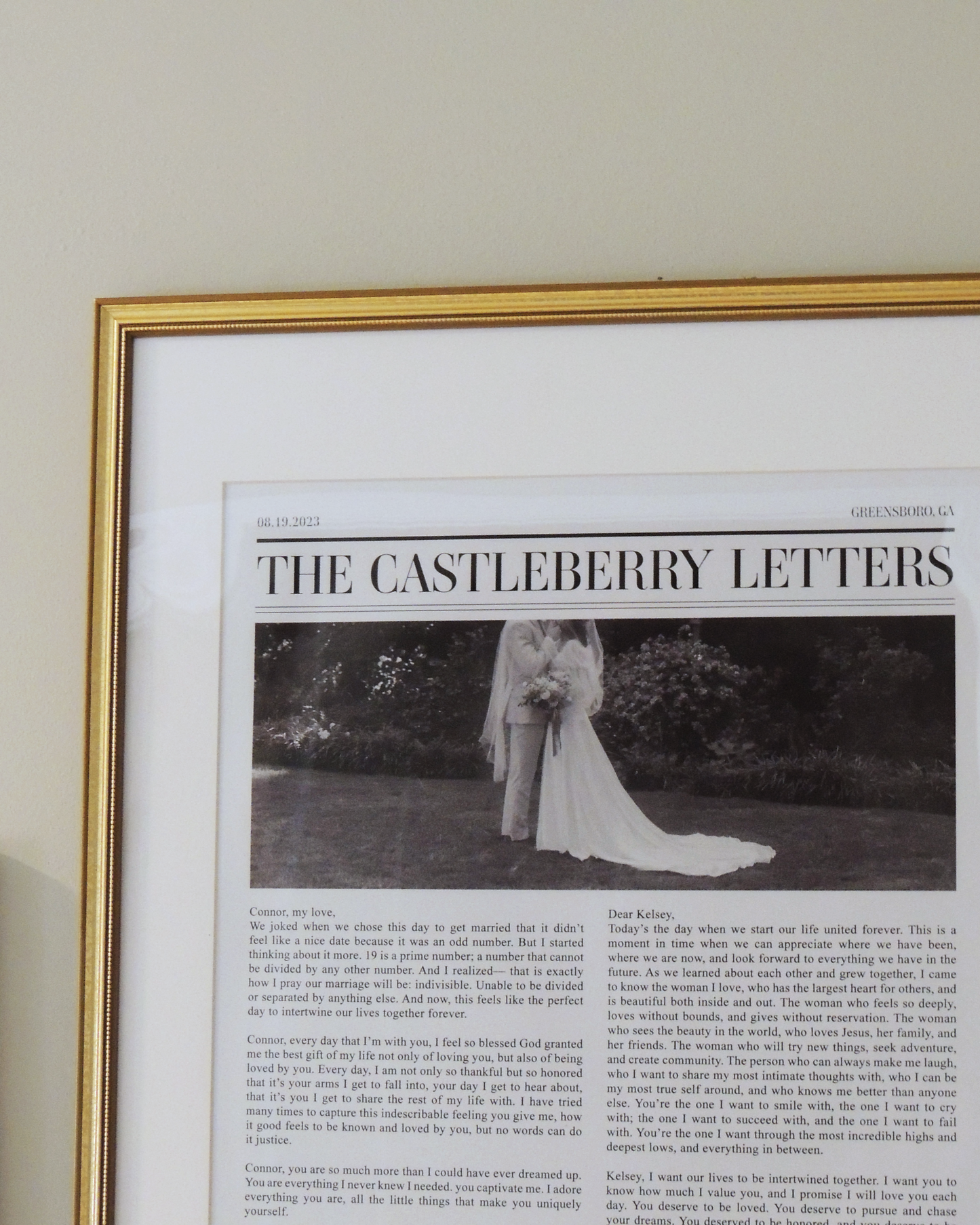 Custom Wedding Vows Print