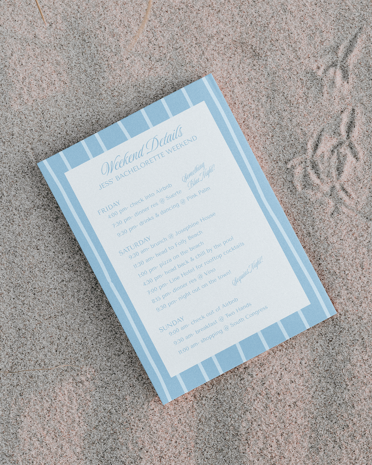 Custom Bachelorette Stationery