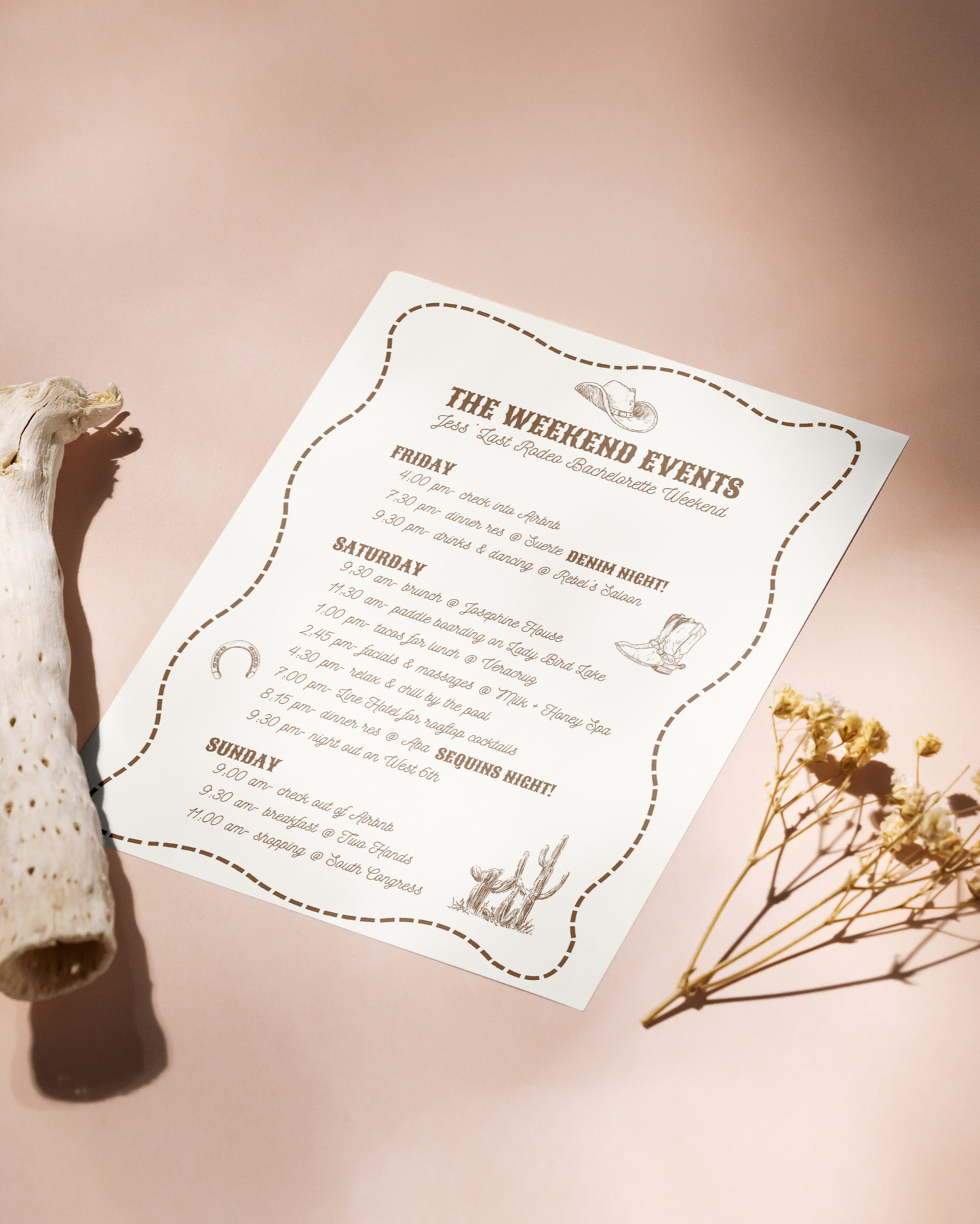 Custom Bachelorette Stationery