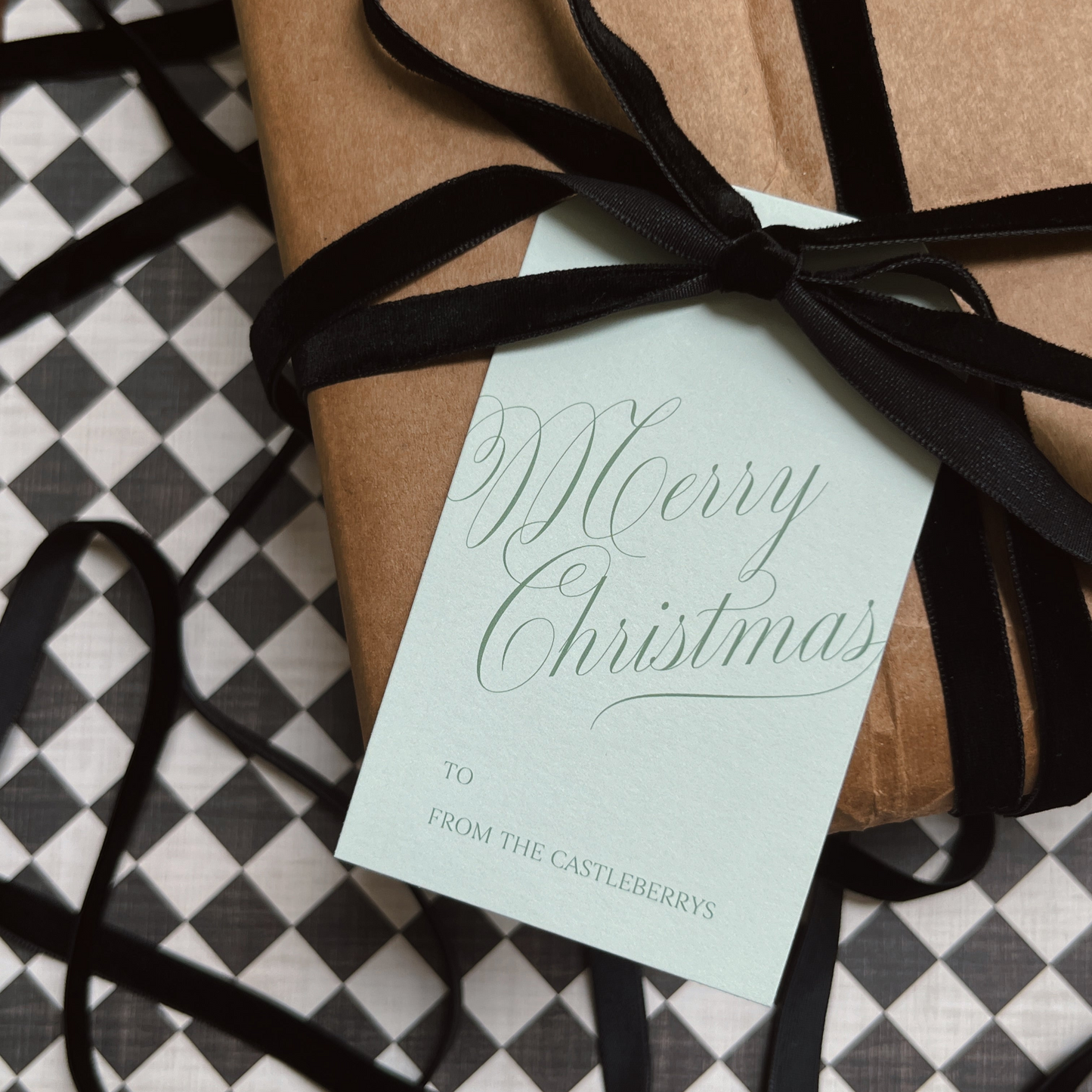 Striped Christmas Gift Tag