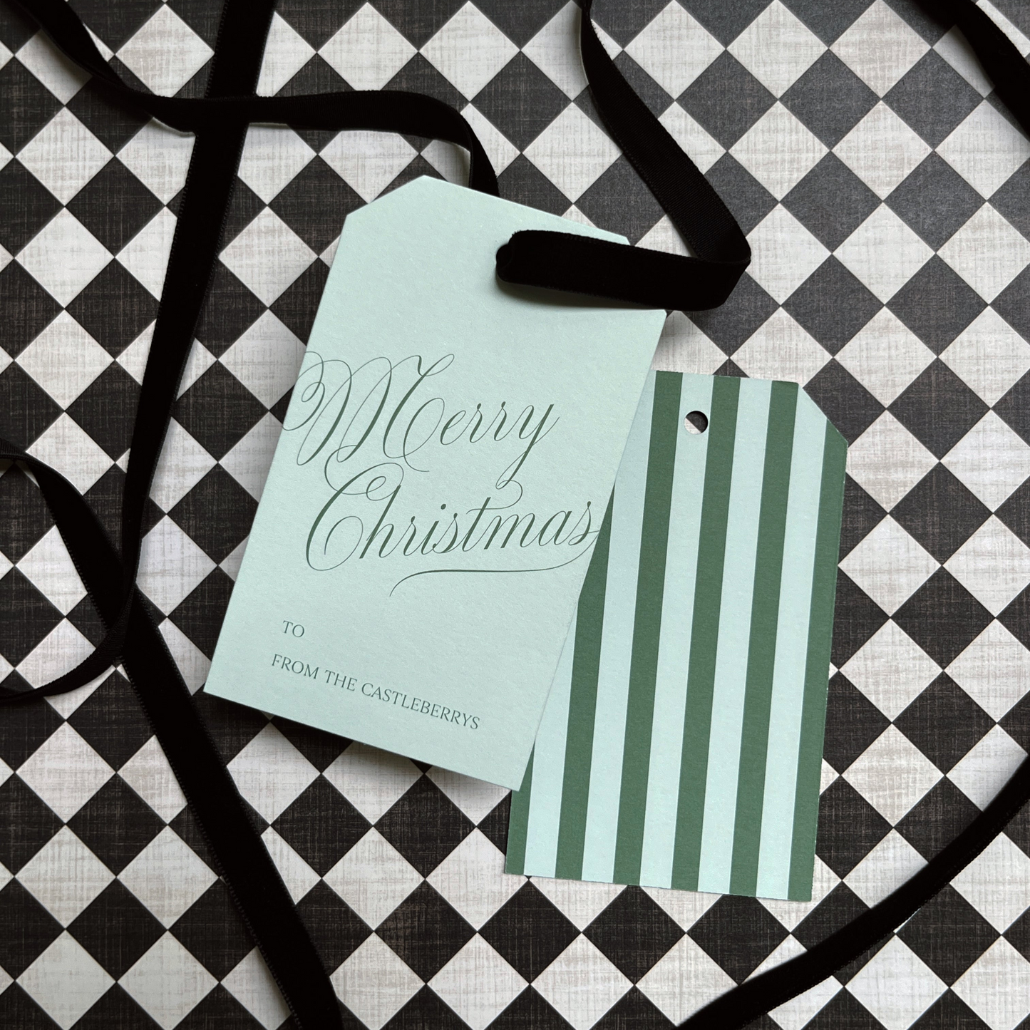 Striped Christmas Gift Tag