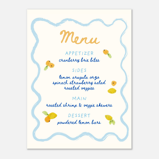 Italian Dinner Party Menu