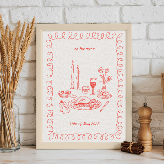 Custom Wedding Dinner Illustration