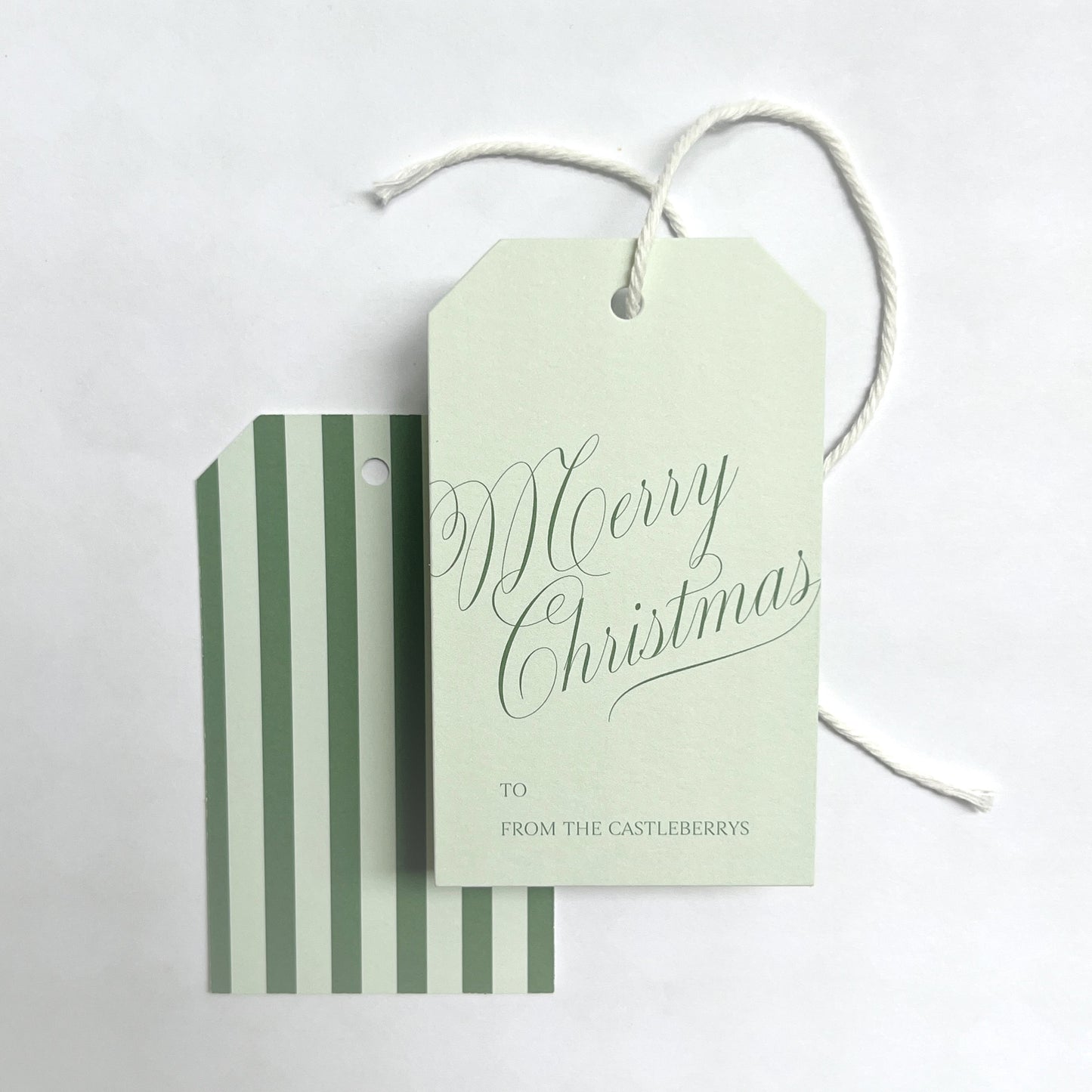 Striped Christmas Gift Tag